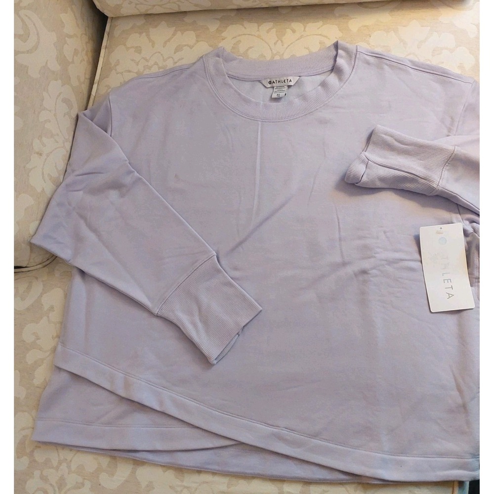 Athleta Women's Solitude Sweatshirt Athleisure Lounge Yoga Lavender Sz XL NEW!